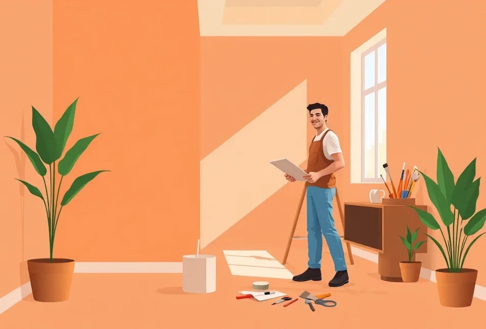 Intérieur rénové après travaux de peinture à Erstein