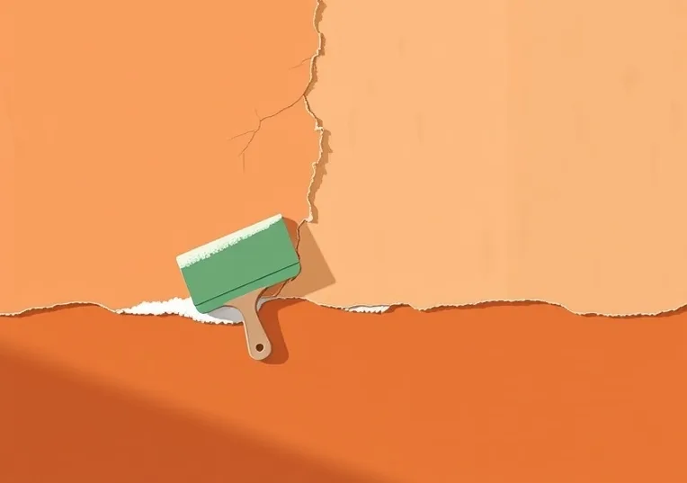 Ponçage et rebouchage des fissures avant mise en peinture